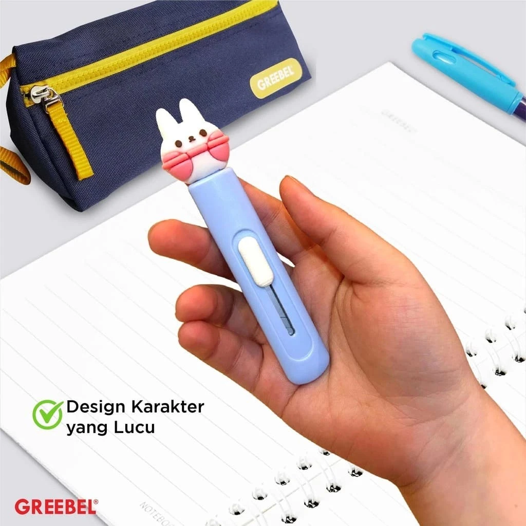 Cutter Greebel Mini MC-1007 / Pisau Pemotong Ukuran Mini / Kater Karakter Lucu